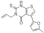 CAS 登录号：442865-24-9, 2,3-二氢-5-(5-甲基-2-呋喃基)-3-(2-丙烯基)-2-硫代噻吩并[2,3-d]嘧啶-4(1H)-酮