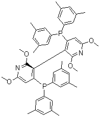 structure of CAS# 442905-33-1, (3R)-4,4'-双[二(3,5-二甲基苯基)膦基]-2,2',6,6'-四甲氧基-3,3'-联吡啶