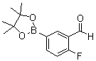 structure of CAS# 443776-94-1, 2-Fluoro-5-(4,4,5,5-tetramethyl-1,3,2-dioxaborolan-2-yl)benzaldehyde