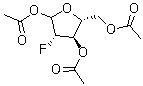 structure of CAS# 444586-86-1, 2-脱氧-2-氟-D-阿拉伯呋喃糖三醋酸酯