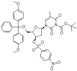 CAS 登录号：444717-23-1, 3-[5-O-[二(4-甲氧基苯基)苯基甲基]-2-脱氧-3-O-[(4-硝基苯基)磺酰基]-beta-D-苏式-呋喃戊糖基]-3,6-二氢-5-甲基-2,6-二氧代-1(2H)-嘧啶羧酸叔丁酯