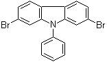 structure of CAS# 444796-09-2, 2,7-二溴-9-苯基-9H-咔唑