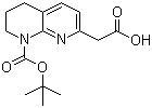 structure of CAS# 445492-19-3, 1-[(tert-Butoxy)carbonyl]-3,4-dihydro-1,8-naphthyridine-7(2H)-acetic acid