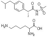 CAS 登录号：446024-42-6, (alphaR)-alpha-甲基-4-(2-甲基丙基)-N-(甲基磺酰基)苯乙酰胺赖氨酸盐