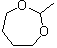 CAS # 4469-25-4, 2-Methyl-1,3-dioxacycloheptane, 2-Methyl-1,3-dioxepane, Acetaldehyde cyclic tetramethylene acetal, NSC 204897