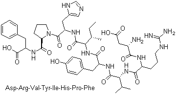 CAS 登录号：4474-91-3, 血管紧张素 II