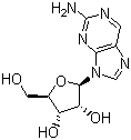 CAS # 4546-54-7, 2-Aminopurine riboside, 2-Amino-9-beta-D-ribofuranosyl-9H-purine, 2-(2-Aminopurin-9-yl)-5-(hydroxymethyl)oxolane-3,4-diol
