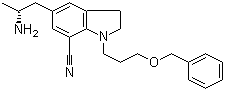 CAS 登录号：459868-73-6, 5-[(2R)-2-氨基丙基]-2,3-二氢-1-[3-(苄氧基)丙基]-1H-吲哚-7-腈