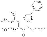structure of CAS# 461000-66-8, 3,4,5-三甲氧基-N-(2-甲氧基乙基)-N-(4-苯基-2-噻唑基)苯甲酰胺