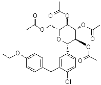structure of CAS# 461432-25-7, (1S)-1,5-脱水-1-C-[4-氯-3-[(4-乙氧基苯基)甲基]苯基]-D-山梨醇四乙酸酯
