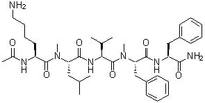structure of CAS# 461640-33-5, N2-乙酰基-L-赖氨酰-N-甲基-L-亮氨酰-L-缬氨酰-N-甲基-L-苯丙氨酰-L-苯丙氨酰胺