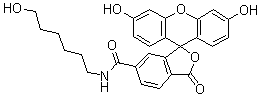 CAS # 467456-19-5, 3',6'-Dihydroxy-N-(6-hydroxyhexyl)-3-oxospiro[isobenzofuran-1(3H),9'-[9H]xanthene]-6-carboxamide