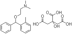 CAS # 4682-36-4, Orphenadrine citrate, beta-Dimethylaminoethyl 2-methylbenzhydryl ether citrate, o-Methyldiphenhydramine citrate