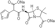 structure of CAS# 4697-14-7, 替卡西林二钠