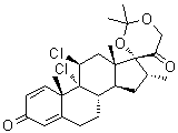 CAS # 4735-67-5, 16alpha-Methyldichlorisone 17,21-acetonide, 9,11beta-Dichloro-17,21-dihydroxy-16alpha-methylpregna-1,4-diene-3,20-dione cyclic acetal with acetone