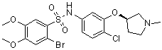 structure of CAS# 474960-44-6, 2-溴-N-[4-氯-3-[[(3R)-1-甲基-3-吡咯烷基]氧基]苯基]-4,5-二甲氧基-苯磺酰胺