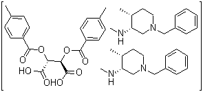 CAS 登录号：477600-71-8, (2R,3R)-2,3-双[(4-甲基苯甲酰基)氧基]丁二酸和 (3R,4R)-N,4-二甲基-1-(苯基甲基)-3-哌啶胺的化合物