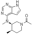 structure of CAS# 477600-76-3, 1-[(3R,4R)-4-甲基-3-(甲基-7H-吡咯并[2,3-d]嘧啶-4-基氨基)-1-哌啶基]乙酮