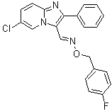 CAS 登录号：478257-35-1, 6-氯-2-苯基咪唑并[1,2-a]吡啶-3-甲醛 O-[(4-氟苯基)甲基]肟