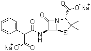 structure of CAS# 4800-94-6, 羧苄青霉素钠