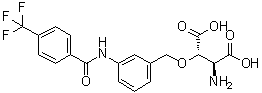 CAS # 480439-73-4, (2S,3S)-2-Amino-3-((3-(4-(trifluoromethyl)benzamido)benzyl)oxy)succinic acid, CF3-Bza-TBOA, TFB-TBOA
