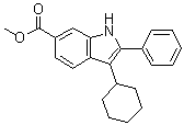 CAS 登录号：494799-14-3, 3-环己基-2-苯基-1H-吲哚-6-羧酸甲酯
