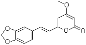 CAS # 495-85-2, (+)-Methysticin, (R)-5,6-Dihydro-4-methoxy-6-(3,4-(methylenedioxy)styryl)-2H-pyran-2-one