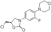 structure of CAS# 496031-57-3, (5R)-5-(氯甲基)-3-[3-氟-4-(4-吗啉基)苯基]-2-噁唑烷酮