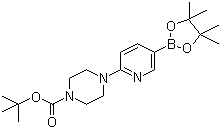 CAS # 496786-98-2, 2-(4-Boc-Piperazino)pyridine-5-boronic acid pinacol ester, 2-(4-tert-Butoxycarbonylpiperazin-1-yl)pyridine-5-boronic acid pinacol ester, 2-[4-(N-Boc)piperazin-1-yl]pyridine-5-boronic acid pinacol ester, 4-[5-(4,4,5,5-Tetramethyl-[1,3,2]dioxaborolan-2-yl -piperazine-1-carboxylic acid tert-butyl ester