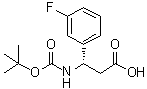 structure of CAS# 500770-72-9, (betaS)-beta-[[叔丁氧羰基]氨基]-3-氟苯丙酸