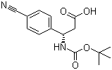 structure of CAS# 500770-82-1, Boc-(S)-3-Amino-3-(4-cyanophenyl)propionic acid