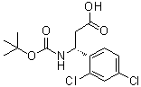 structure of CAS# 500788-90-9, (betaR)-2,4-二氯-beta-[[叔丁氧羰基]氨基]苯丙酸