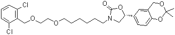 structure of CAS# 503068-36-8, (R)-3-[6-[2-(2,6-二氯苄氧基)乙氧基]己基]-5-(2,2-二甲基-4H-苯并[1,3]二恶英-6-基)恶唑烷-2-酮