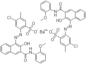 CAS # 50326-33-5, Pigment Red 243, Barium bis[6-chloro-4-[[2-hydroxy-3-[(2-methoxyphenyl)carbamoyl]-1-naphthyl]azo]toluene-3-sulphonate]