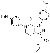 structure of CAS# 503615-07-4, 6-(4-氨基苯基)-1-(4-甲氧基苯基)-7-氧代-4,5,6,7-四氢-1H-吡唑并[3,4-c]吡啶-3-羧酸乙酯
