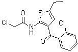 structure of CAS# 50508-89-9, 2-(2-Chloroacetamido)-3-(o-chlorobenzoyl)-5-ethylthiophene