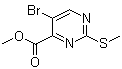 structure of CAS# 50593-91-4, 5-溴-2-(甲硫基)嘧啶-4-羧酸甲酯