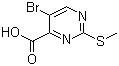 structure of CAS# 50593-92-5, 5-溴-2-(甲巯基)-4-嘧啶甲酸