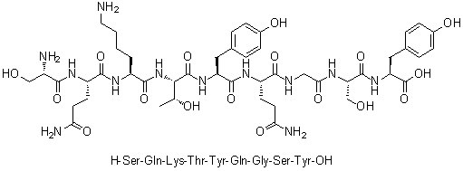 CAS 登录号：506429-76-1, L-丝氨酰-L-谷氨酰胺酰-L-赖氨酰-L-苏氨酰-L-酪氨酰-L-谷氨酰胺酰甘氨酰-L-丝氨酰-L-酪氨酸