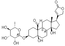 CAS # 508-75-8, Convallotoxin, orglycon, Corglycone, Corglykon, Korglykon, NSC 407808, Strophanthidin alpha-L-rhamnoside