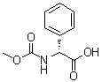 CAS # 50890-96-5, (alphaR)-alpha-[(Methoxycarbonyl)amino]benzeneacetic acid, (R)-2-(Methoxycarbonylamino)-2-phenylacetic acid, (R)-2-(Methoxycarbonylamino)-2-phenylethanoic acid, N-Methoxycarbonyl-D-phenylglycine
