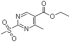 structure of CAS# 509101-17-1, 2-Methanesulfonyl-4-methylpyrimidine-5-carboxylic acid ethyl ester