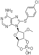 CAS 登录号：510774-50-2, 8-[(4-氯苯基)硫基]-2'-O-甲基-腺苷环 3',5'-(磷酸氢酯)