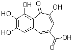 2,3,4,6-Tetrahydroxy-5-oxo-5H-benzocycloheptene-8-carboxylic acid molecular structure (CAS 5146-12-3)