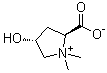 CAS 登录号：515-25-3, (2S-反式)-2-羧基-4-羟基-1,1-二甲基吡咯烷鎓内盐