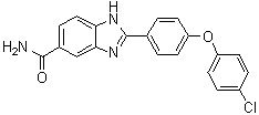structure of CAS# 516480-79-8, 2-[4-(4-氯苯氧基)苯基]-1H-苯并咪唑-5-甲酰胺