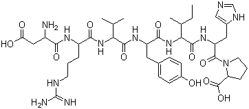 structure of CAS# 51833-78-4, Aspartyl-argininyl-valinyl-tyrosinyl-isoleucinyl-histidinyl-proline