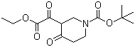 structure of CAS# 518990-24-4, 3-乙氧草酰基-4-氧代哌啶-1-羧酸叔丁酯