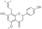 structure of CAS# 521-48-2, 4',7-Dihydroxy-5-methoxy-8-(3-methyl-2-butenyl)flavanone