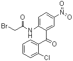 structure of CAS# 52130-87-7, 2-溴-N-[2-(2-氯苯甲酰基)-4-硝基苯基]乙酰胺